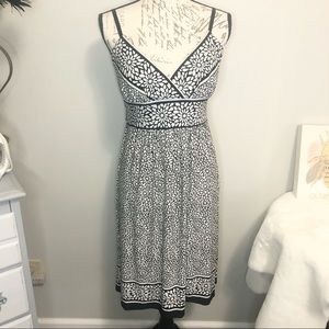 City Triangles Black and White Flower Print Dress